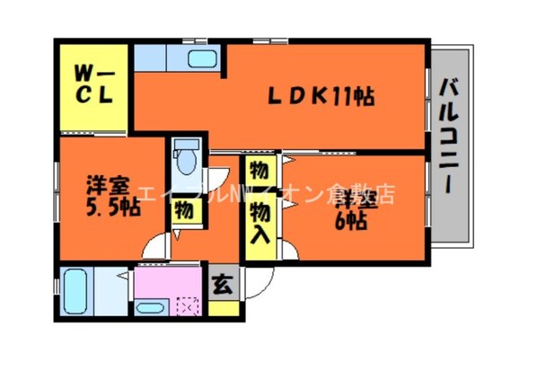 メゾンひまわりBの物件間取画像